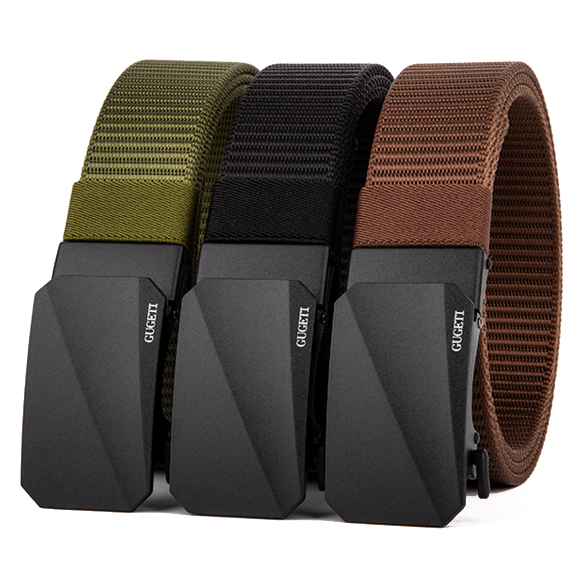 Men's Belt Frosted automatic buckle tank belt canvas  fabric belt 3.4cm